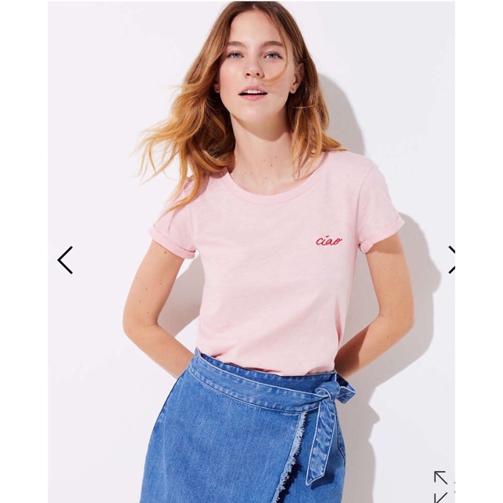 LOFT Ciao Graphic Tee in Soft Blush Pink
